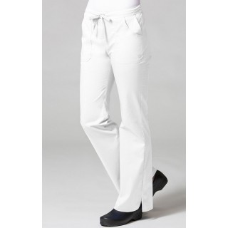 9102 Maevn Blossom - Multi Pocket Fashion Flare Pant - White/White