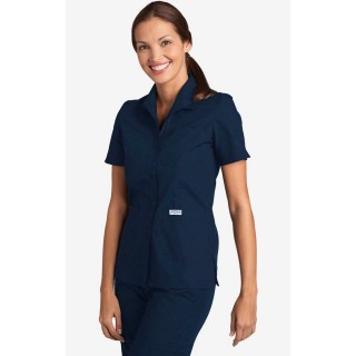 Button Front Top With Collar by MOBB Top - Navy (NN)