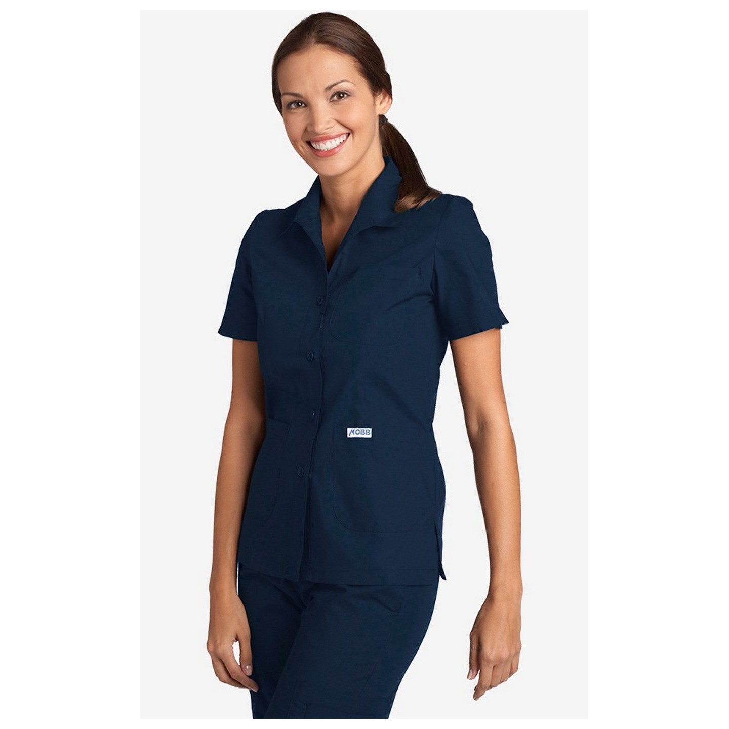 Haut avec boutons  à l’avant et collet par MOBB - Navy (NN)