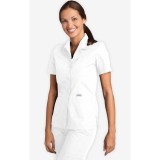 Button Front Top With Collar by MOBB Top - White (WH)