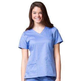 1102 Maevn Blossom - Y-Neck Top With Body Shape Seaming