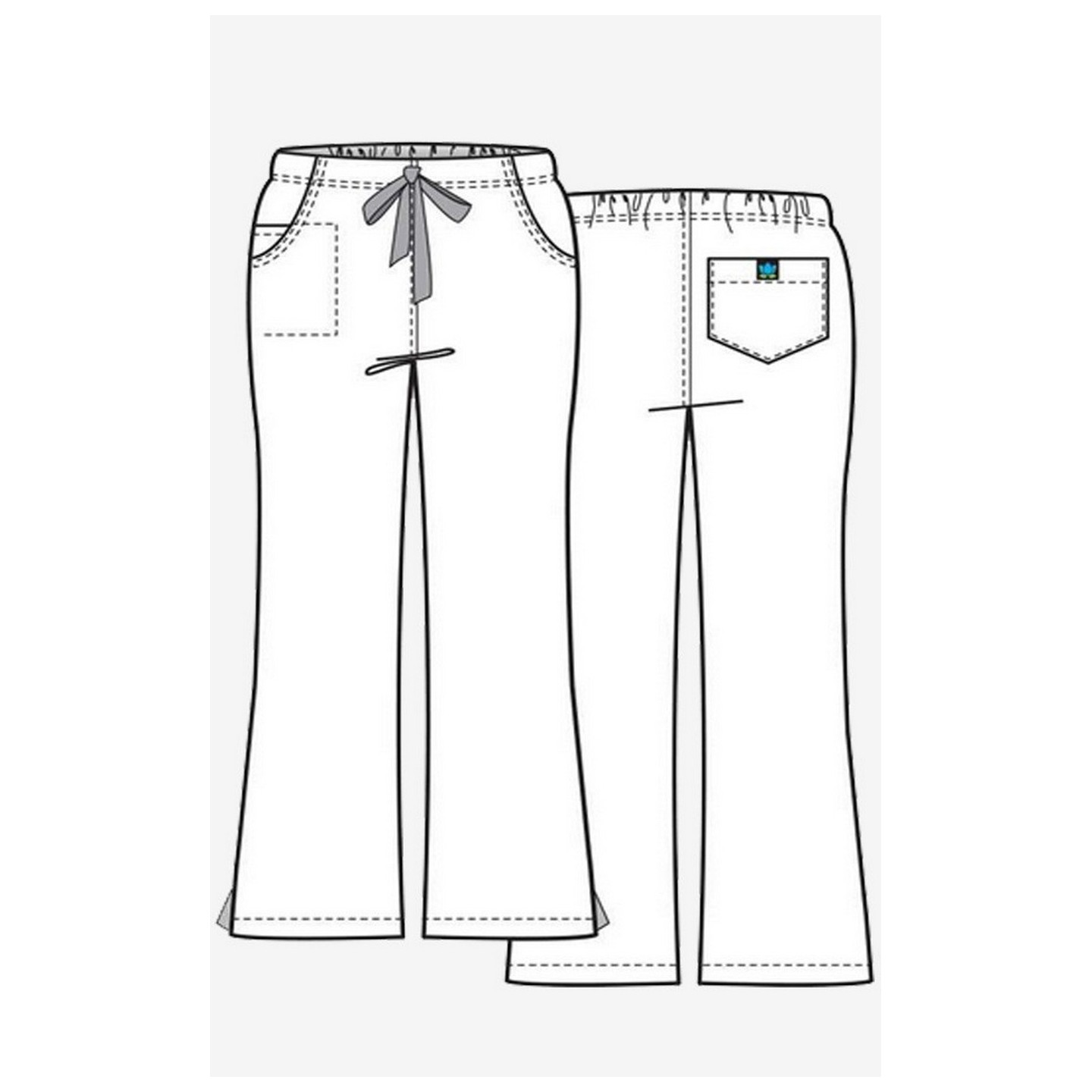 9026 Maevn CORE - Half Back Elastic & Drawstring Flare Pant - Sketch