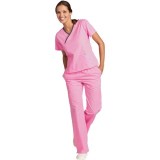 *FINAL SALE MOBB 323/312 Bubble Gum/Black Two Piece Criss Cross Flip Flap Scrub Set