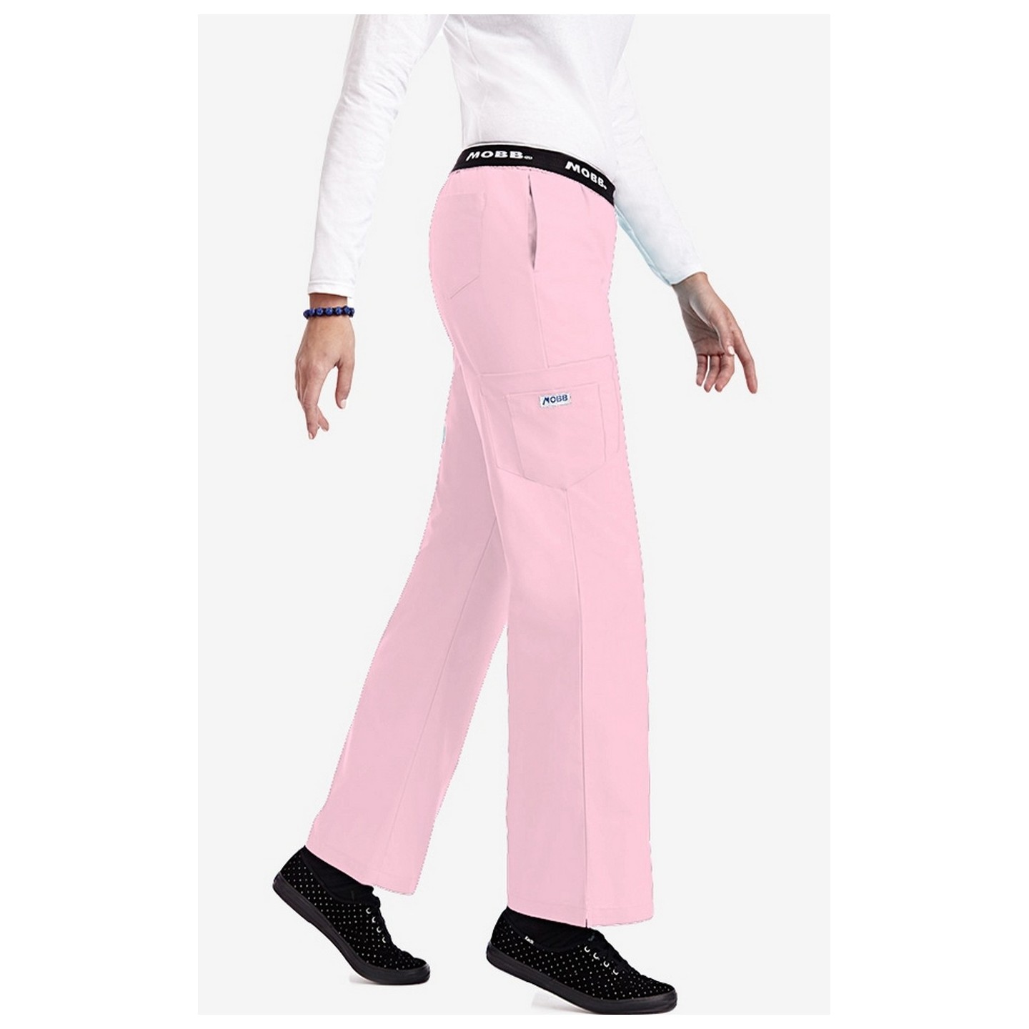 *FINAL SALE MOBB 323/312 Pink/Grey Two Piece Criss Cross Flip Flap Scrub Set