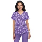 384PR koi Basics Leslie Print Top - Wisteria All Over Marble