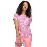 384PR koi Basics Leslie Print Top - Soft Pink All Over Marble