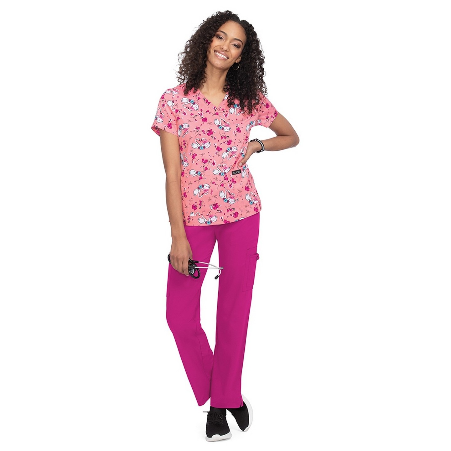 384PR koi Basics Leslie Print Top - Love Swan