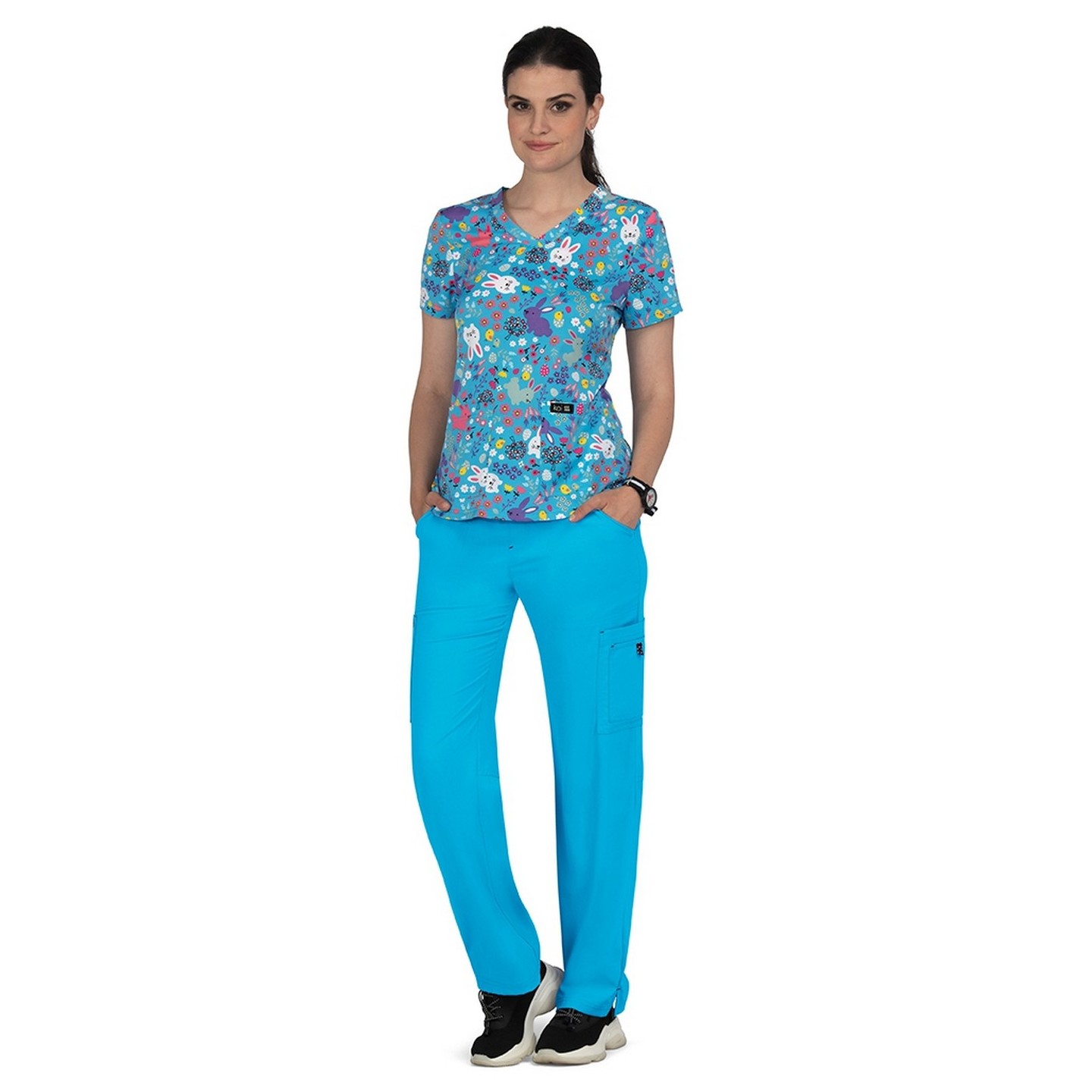 384PR koi Basics Leslie Print Top - Chicks and Bunnies