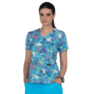 384PR koi Basics Leslie Print Top - Chicks and Bunnies