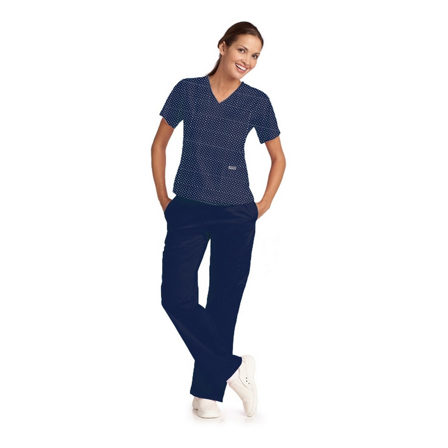 *FINAL SALE MOBB 323/312 Navy/Sky Blue Two Piece Criss Cross Flip Flap Scrub Set