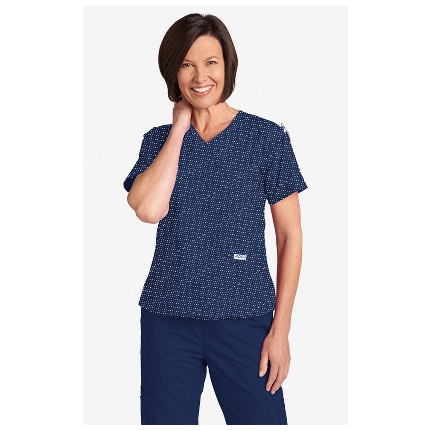 *FINAL SALE MOBB 323/312 Navy/Sky Blue Two Piece Criss Cross Flip Flap Scrub Set