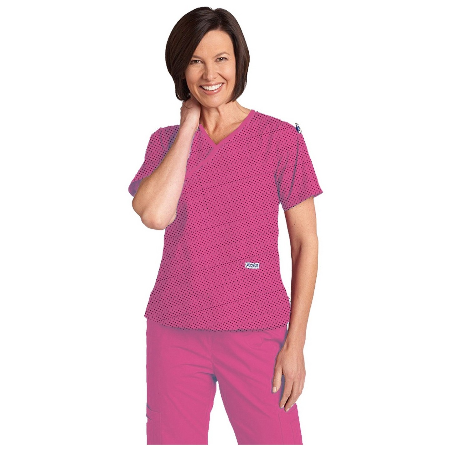 *FINAL SALE MOBB 323/312 Navy Polka Dot Two Piece Criss Cross Flip Flap Scrub Set