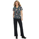 384PR koi Basics Leslie Print Top - Wisteria All Over Marble