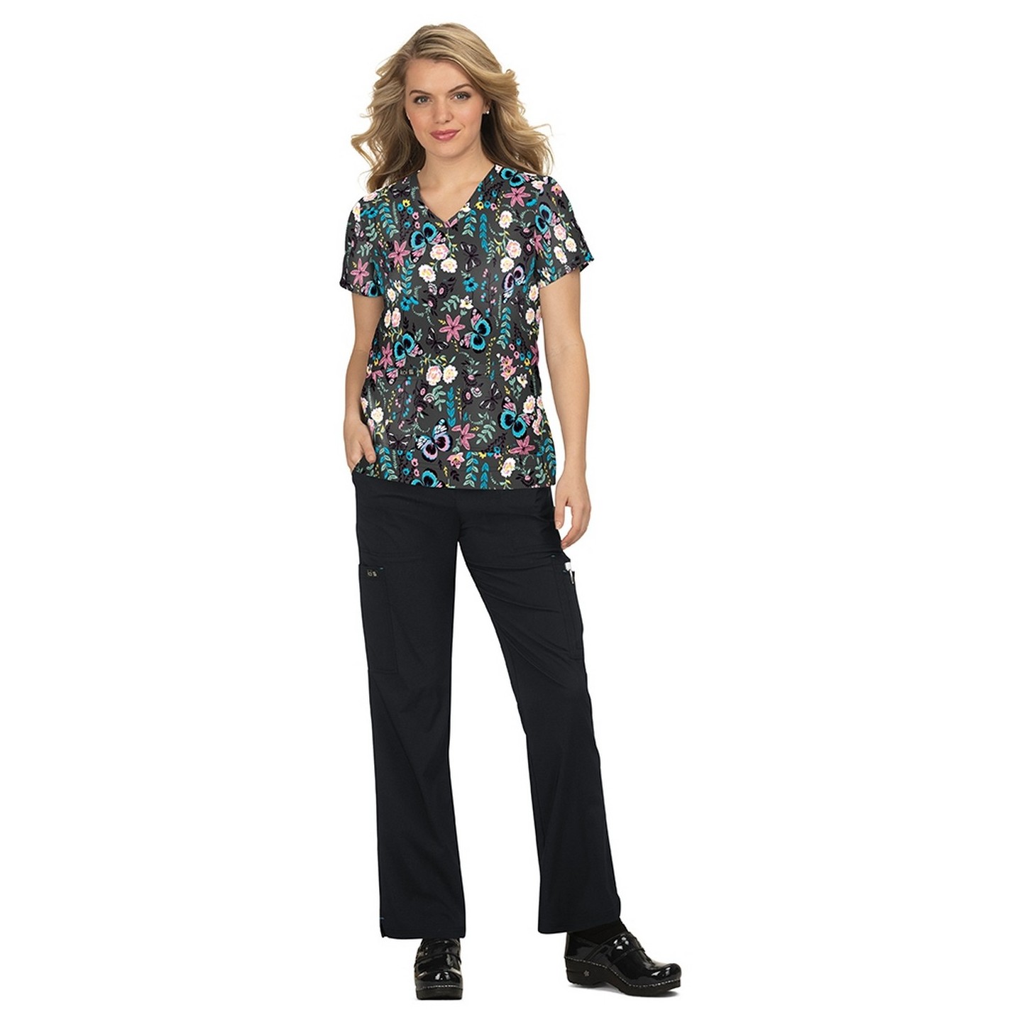 384PR koi Basics Leslie Print Top - Wisteria All Over Marble