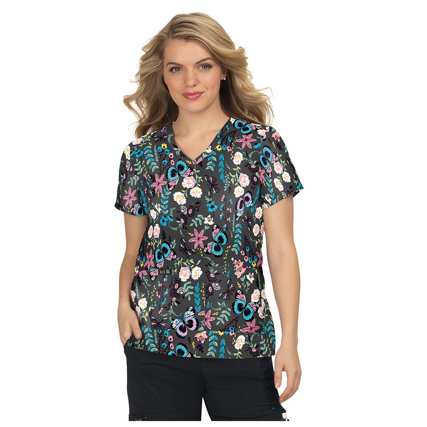 384PR koi Basics Leslie Haut Imprimé - Wisteria All Over Marble