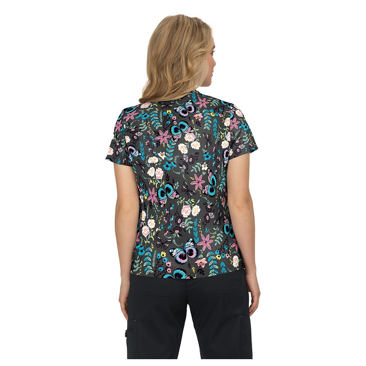 384PR koi Basics Leslie Print Top - Wisteria All Over Marble