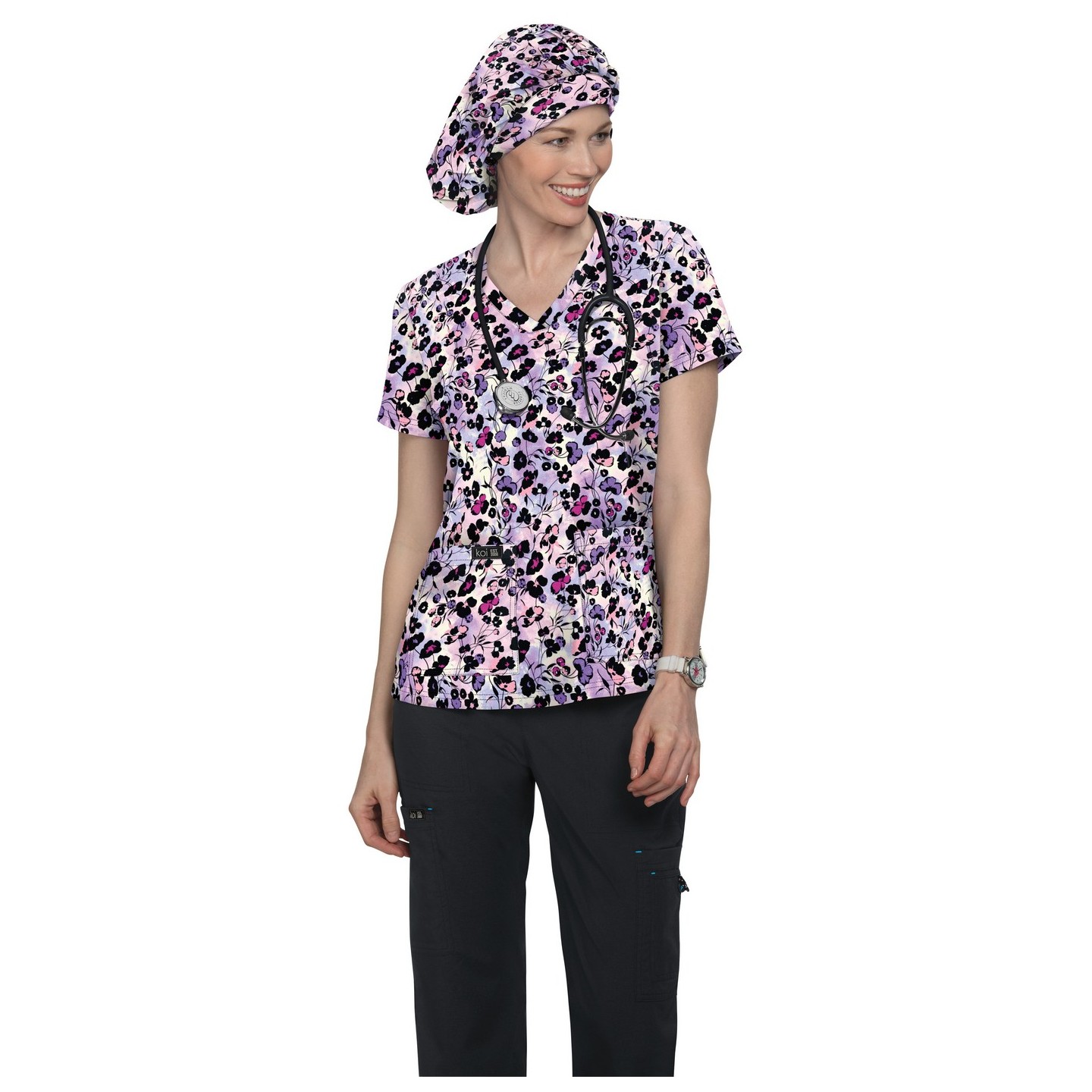 384PR koi Basics Leslie Haut Imprimé - Wisteria All Over Marble