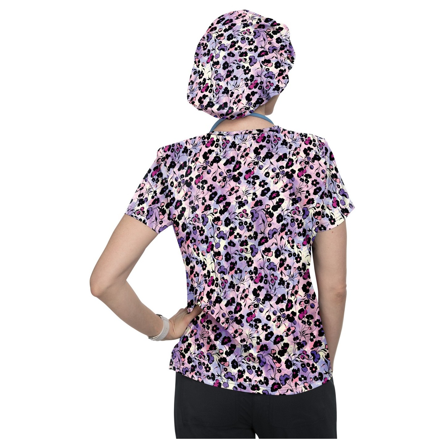 384PR koi Basics Leslie Haut Imprimé - Wisteria All Over Marble