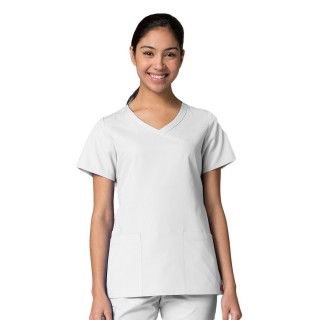 1726 Red Panda - Haut Mock Wrap courbée pour femmes