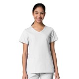 1726 Red Panda - Women's Curved Mock Wrap Top