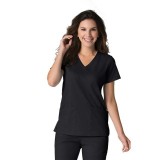 1738 Maevn Scrubs EON Active Back Mesh Panel Shaped V-Neck Top