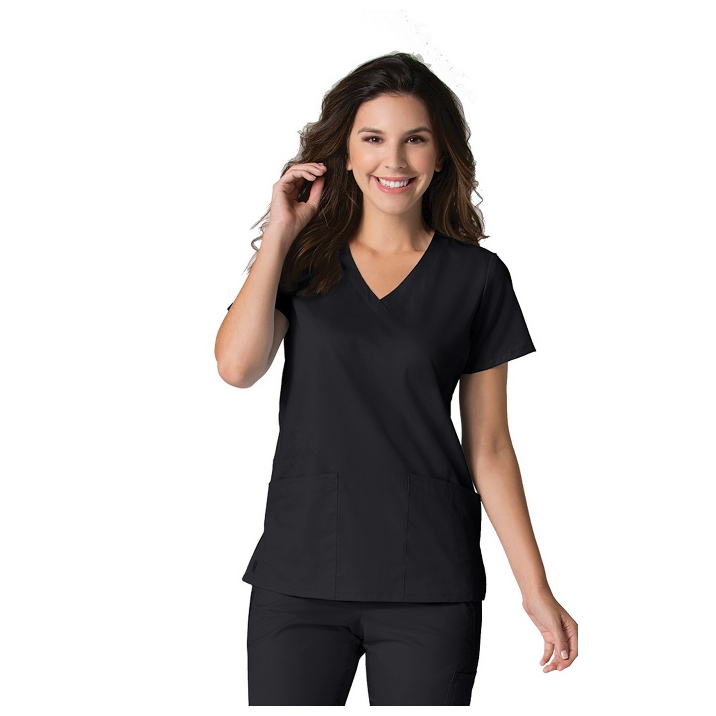 1738 Maevn Scrubs EON Active Back Mesh Panel Shaped V-Neck Top