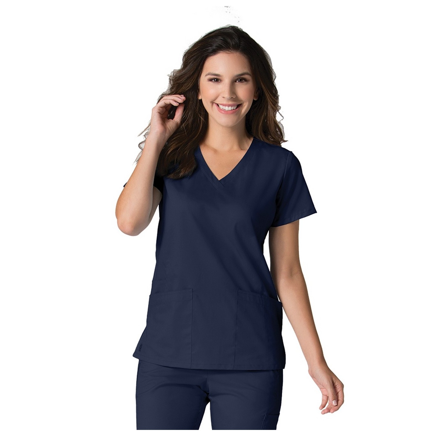 1738 Maevn Scrubs EON Active Back Mesh Panel Shaped V-Neck Top
