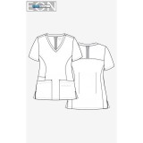 1738 Maevn Scrubs EON Active Back Mesh Panel Shaped V-Neck Top