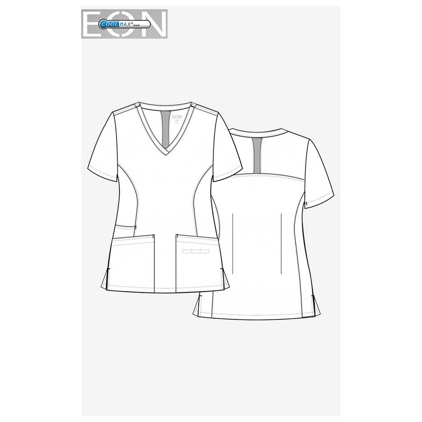 1738 Maevn Scrubs EON Active Back Mesh Panel Shaped V-Neck Top