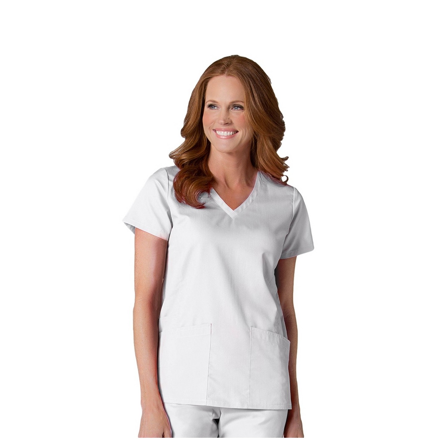 1738 Maevn Scrubs EON Active Back Mesh Panel Shaped V-Neck Top
