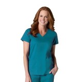 1738 Maevn Scrubs EON Active Back Mesh Panel Shaped V-Neck Top