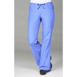 9026 Maevn CORE - Half Back Elastic & Drawstring Flare Pant - Ceil Blue