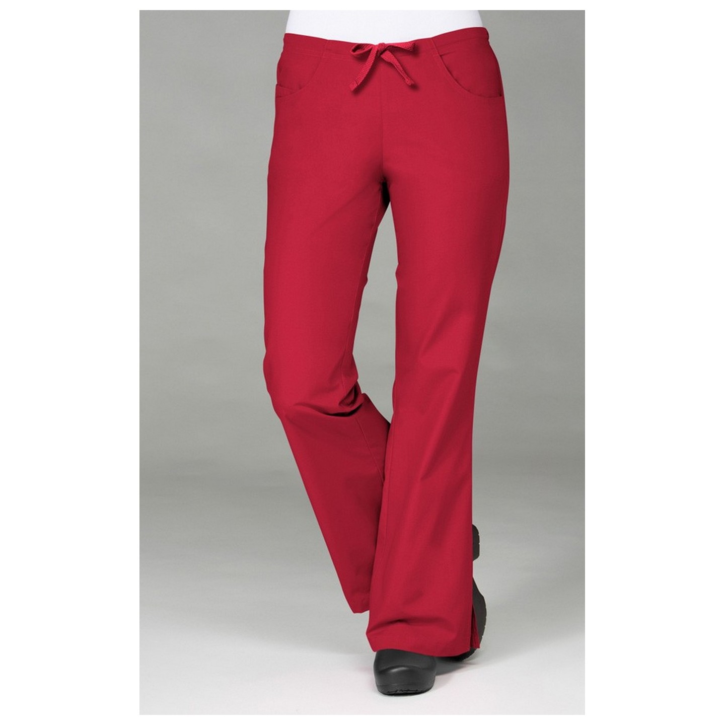 9026 Maevn CORE - Half Back Elastic & Drawstring Flare Pant - Red