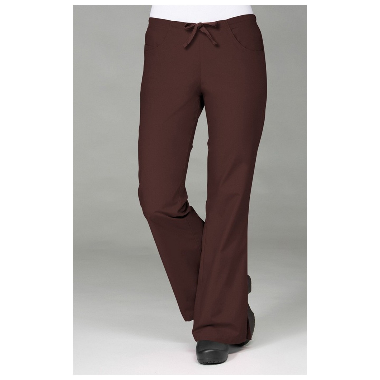 9026 Maevn CORE - Pantalon évasé avec cordon et demi élastique au dos - Chocolate