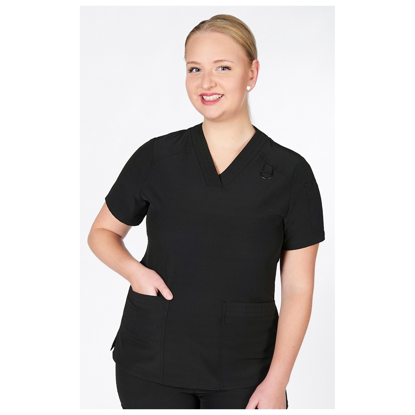 T8010 The DeeDee - Ridiculously Soft Mentality by MOBB - V-neck Top With Three Pockets