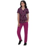 1062PR koi Lite Stretch Align Print Top - Impressionist Flowers