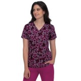 1062PR koi Lite Stretch Align Print Top - Impressionist Flowers
