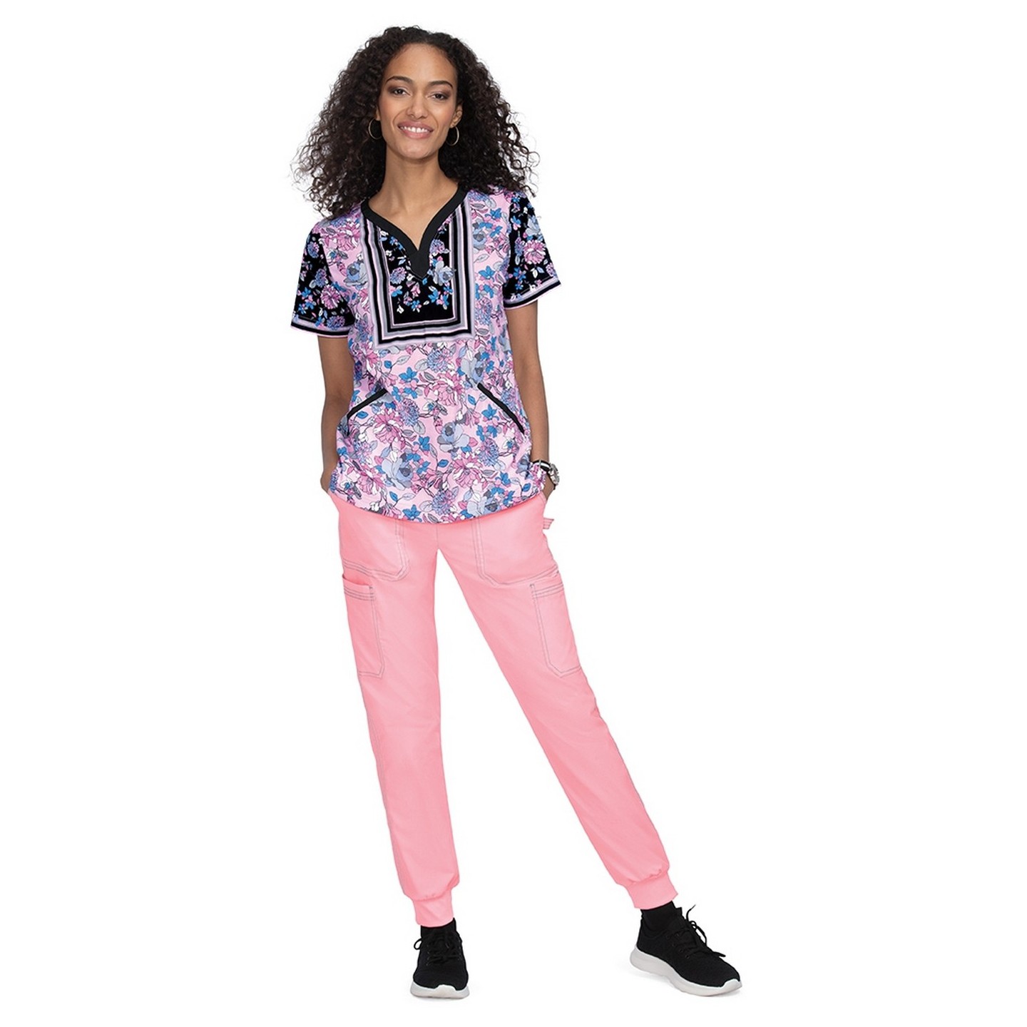 1055PR koi Stretch Luisa Print Top - Enchanted Garden