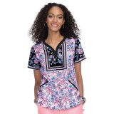 1055PR koi Stretch Luisa Print Top - Enchanted Garden