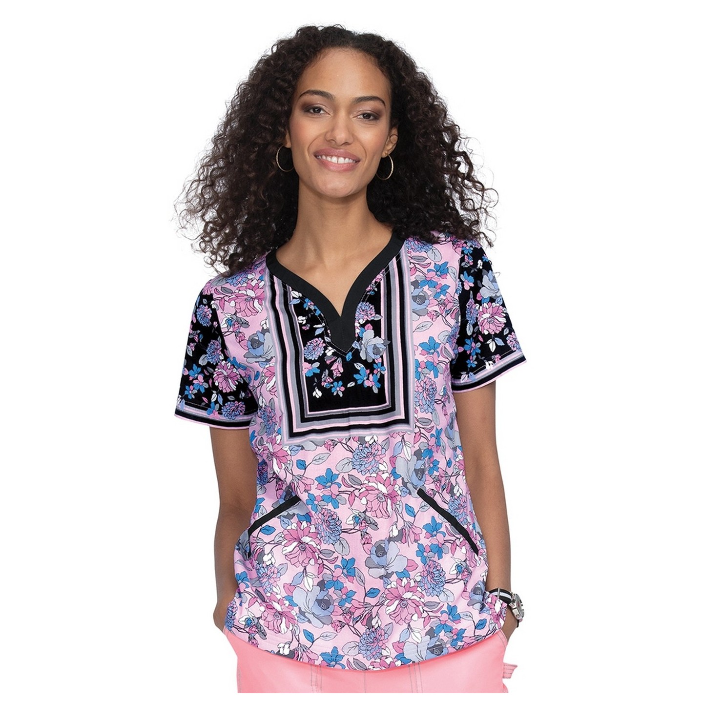 1055PR koi Stretch Haut d'Uniforme Imprimé Luisa - Enchanted Garden