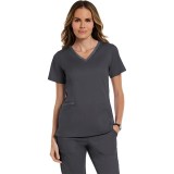 3502 Matrix Both Side Contrast V-Neck Top - Maevn