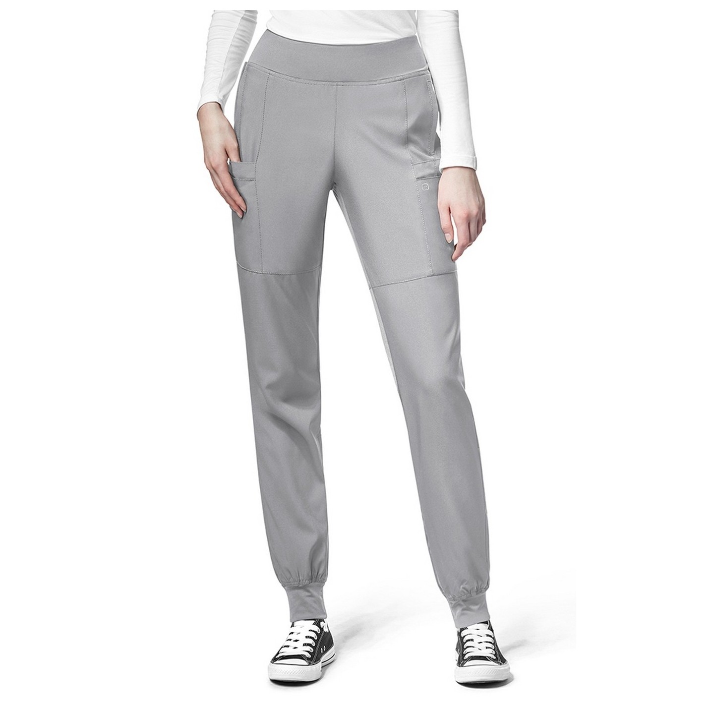 5555P Petite W123 by WonderWink - Comfort Waist Cargo Jogger Scrub Pants - Inseam: 28"