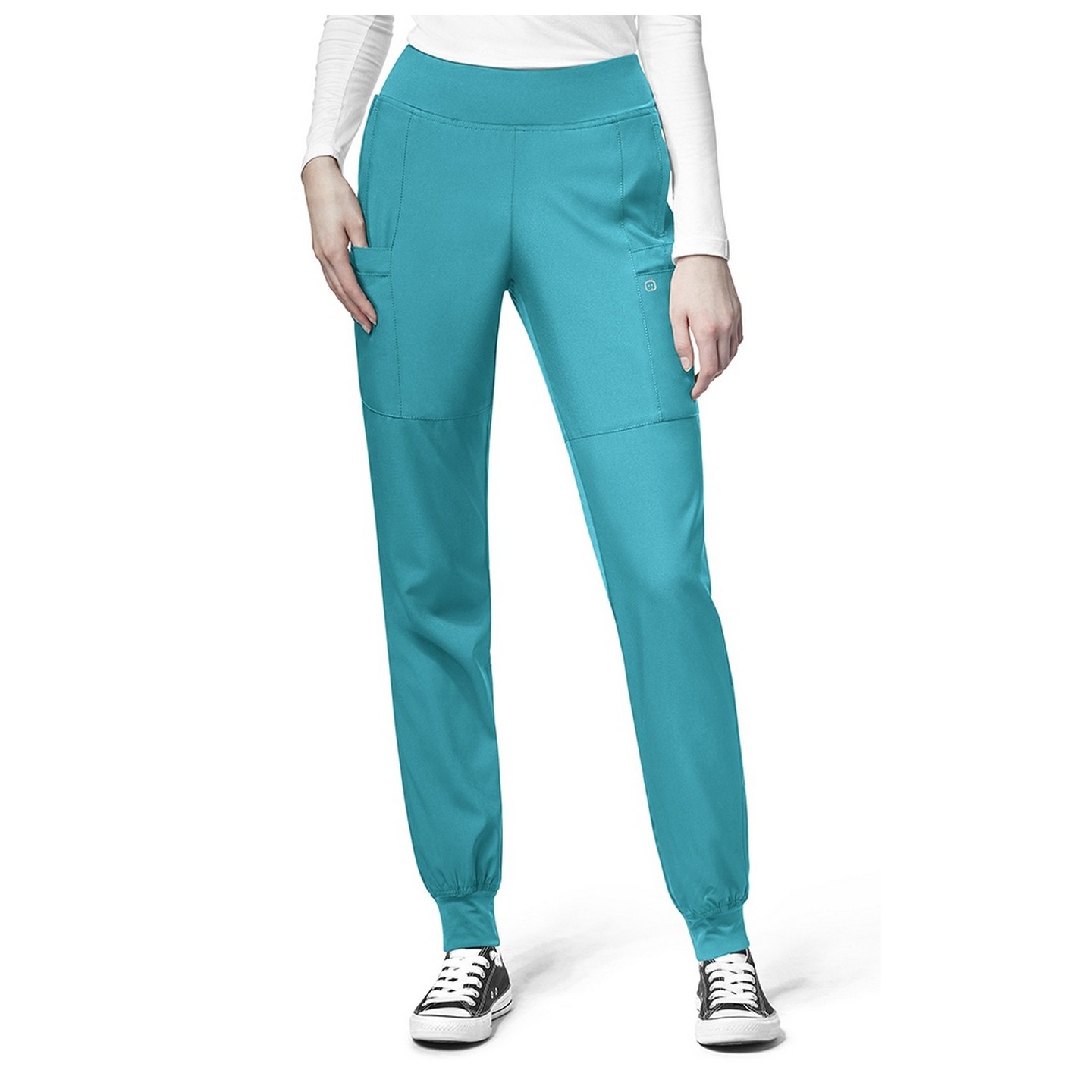 5555P Petite W123 de WonderWink - Ceinture Confort Pantalon de jogging cargo - Entrejambe: 28po