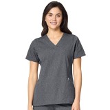 6155 W123 by WonderWink - Women's Stylized V-neck Top