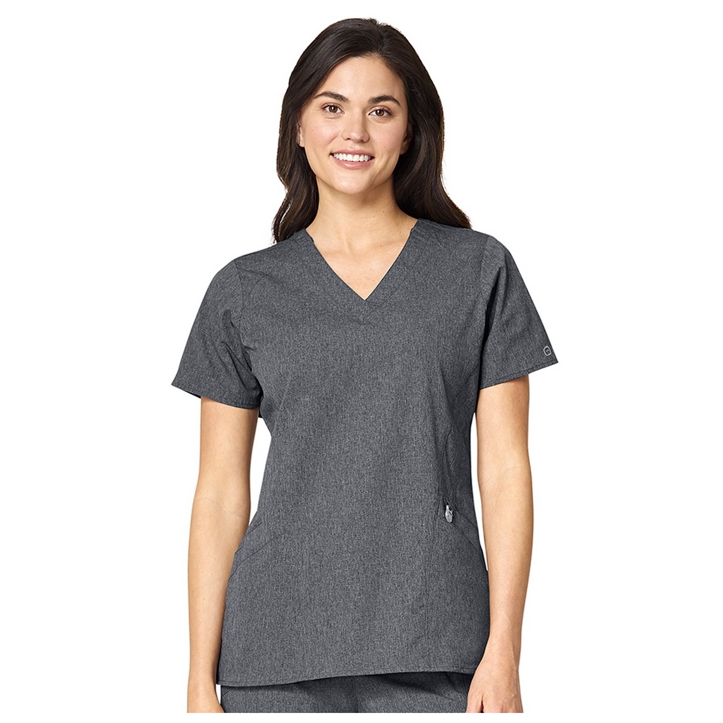 6155 W123 by WonderWink - Women's Stylized V-neck Top