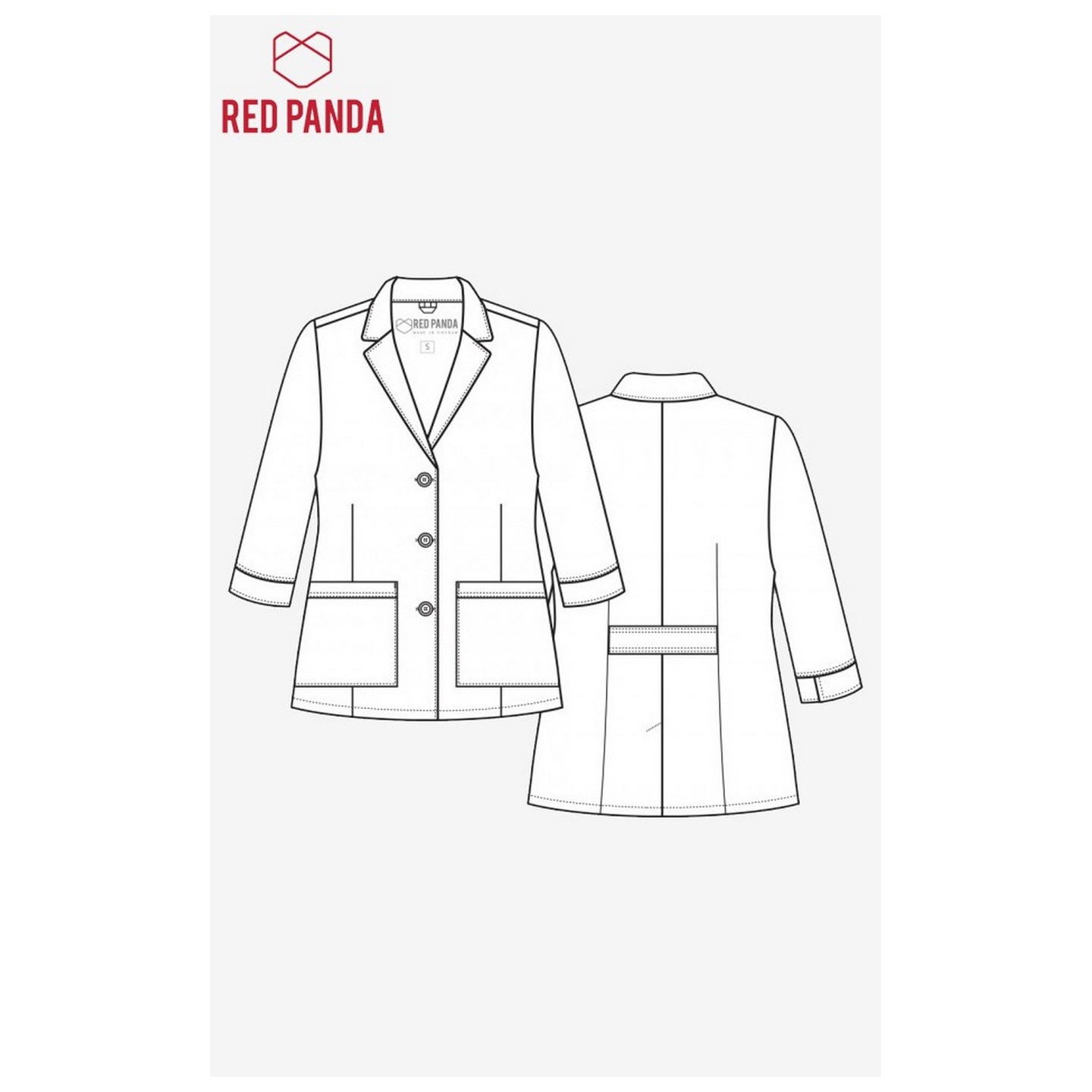 7126 Red Panda - Women's 3/4" Sleeve Lab Coat