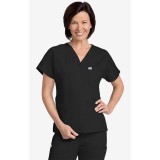 MOBB Unisex V-Neck Scrub Top (Women's View) - Black (BL)