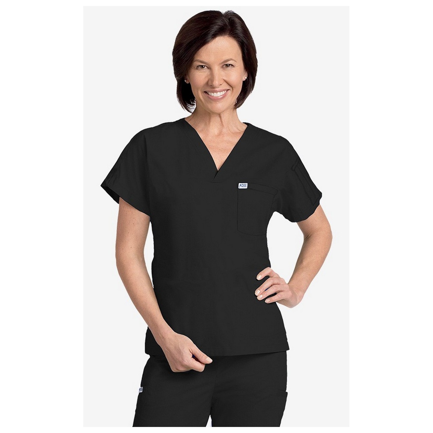 MOBB unisexe à encolure en V Scrub Top (La vue de femmes) - Black (BL)
