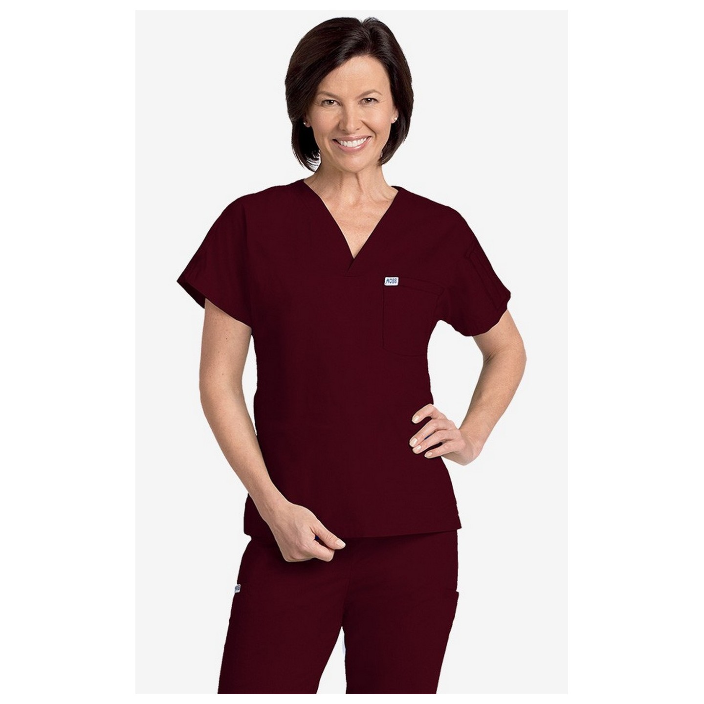 MOBB unisexe à encolure en V Scrub Top (La vue de femmes) - Burgundy (BU)